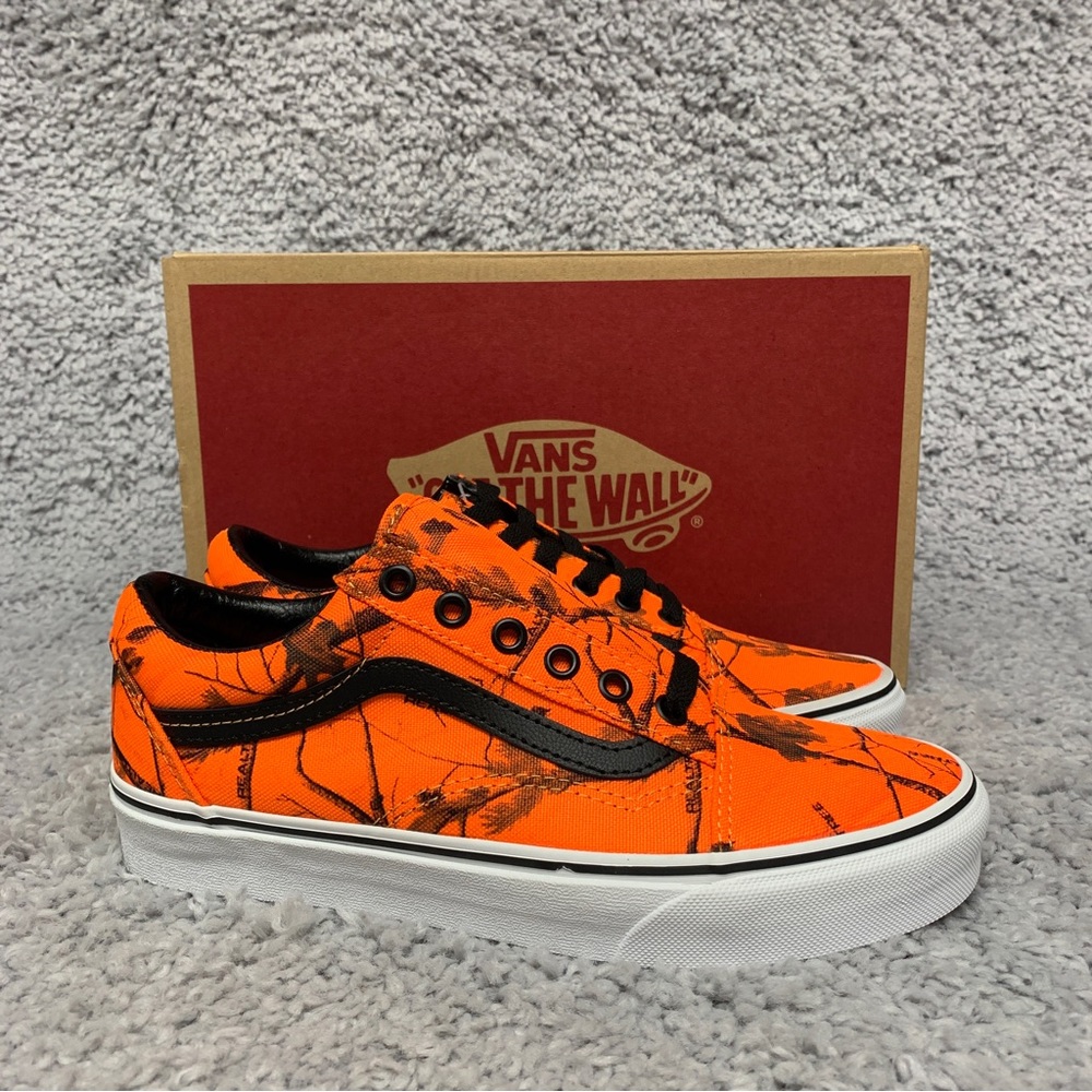 Vans Orange and Black Low Top Sneakers